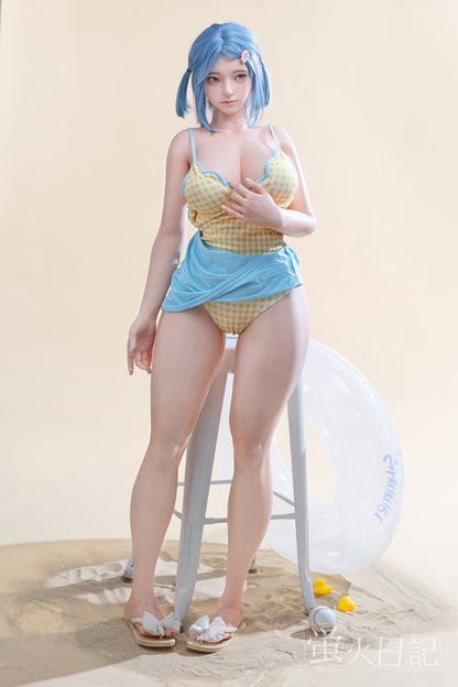 蛍火日記-菜々子 フルシリコン製  ブルー髪 水着 ラブドール