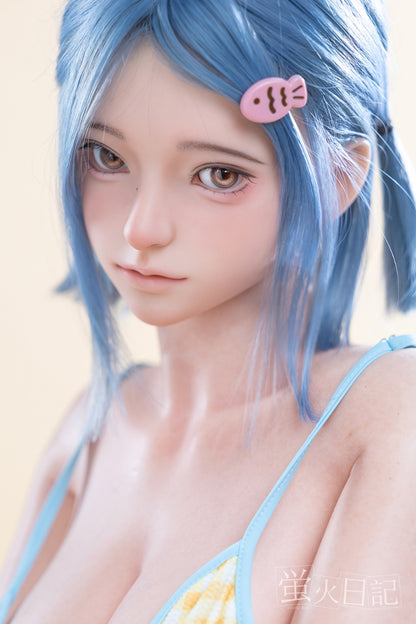 蛍火日記-菜々子 フルシリコン製  ブルー髪 水着 ラブドール