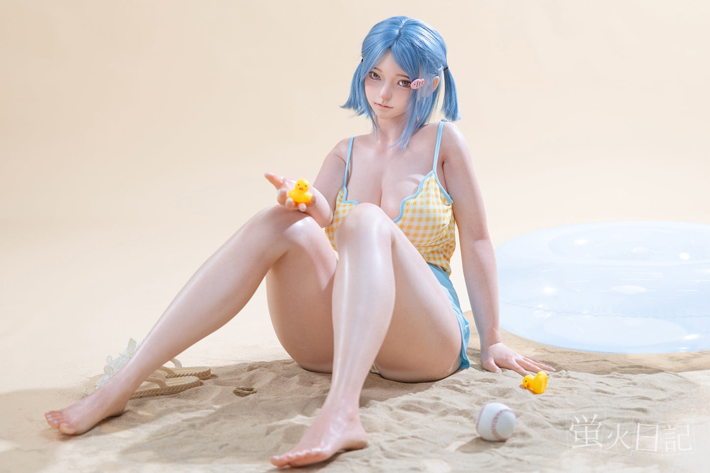 蛍火日記-菜々子 フルシリコン製  ブルー髪 水着 ラブドール