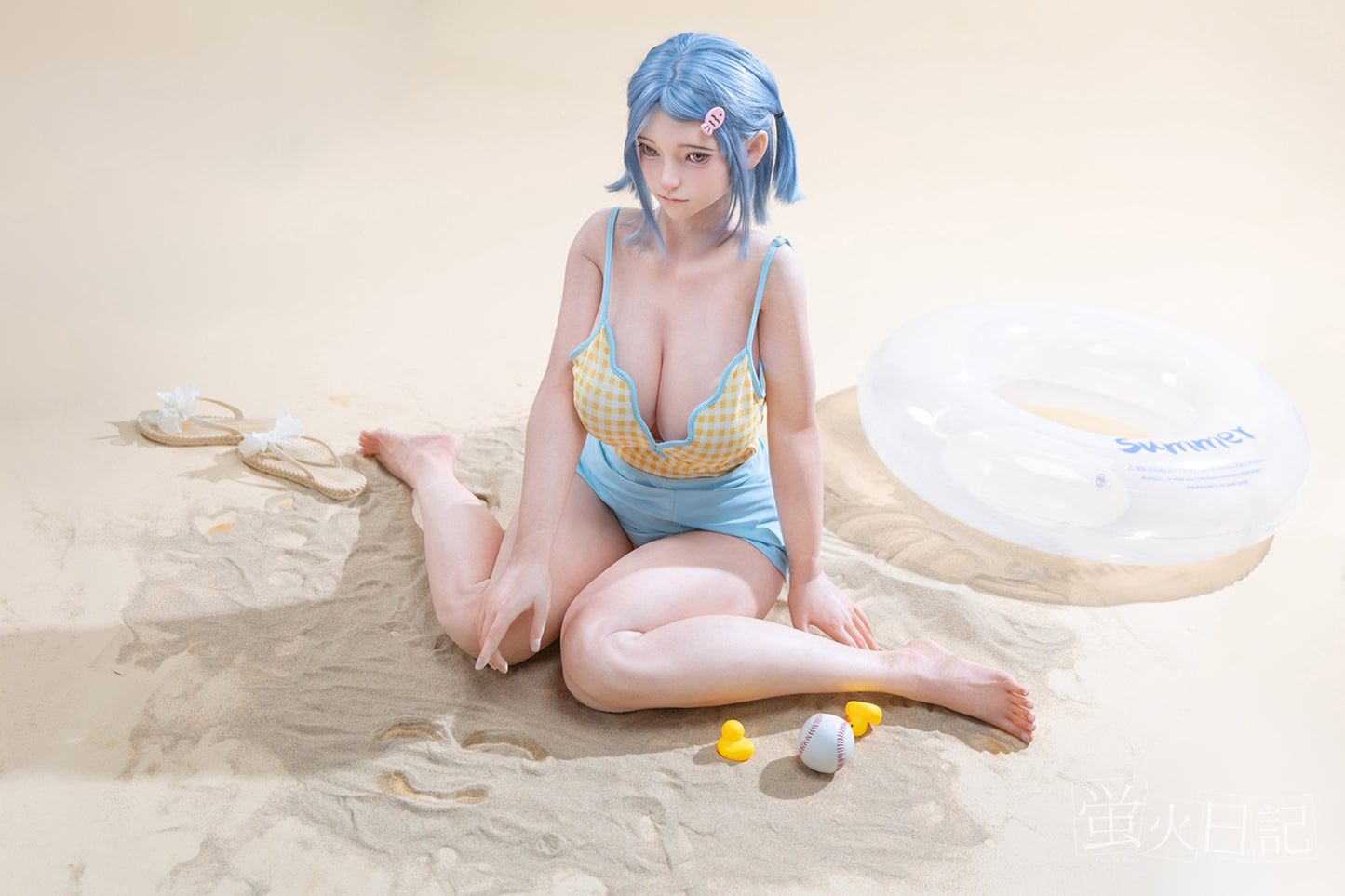 蛍火日記-菜々子 フルシリコン製  ブルー髪 水着 ラブドール