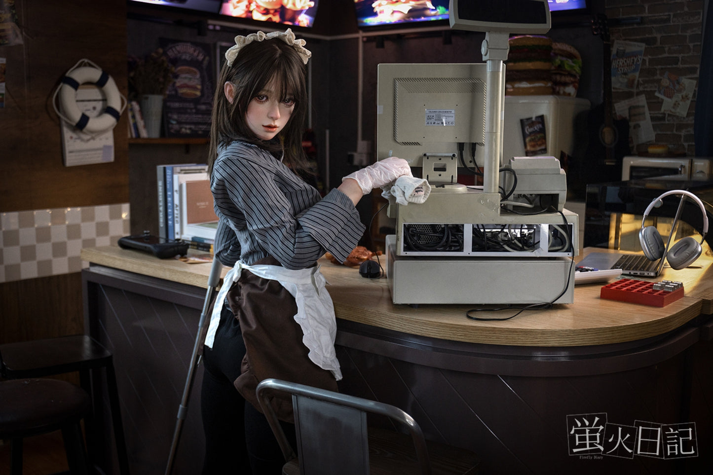 蛍火日記-琉璃 フルシリコン製 レトロ喫茶カウンター ハンバーガー ラブドール