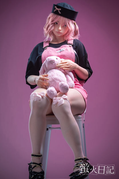 蛍火日記-菜々子 フルシリコン製 ぬいぐるみを抱えている ピンクの髪 可愛い女の子  ラブドール