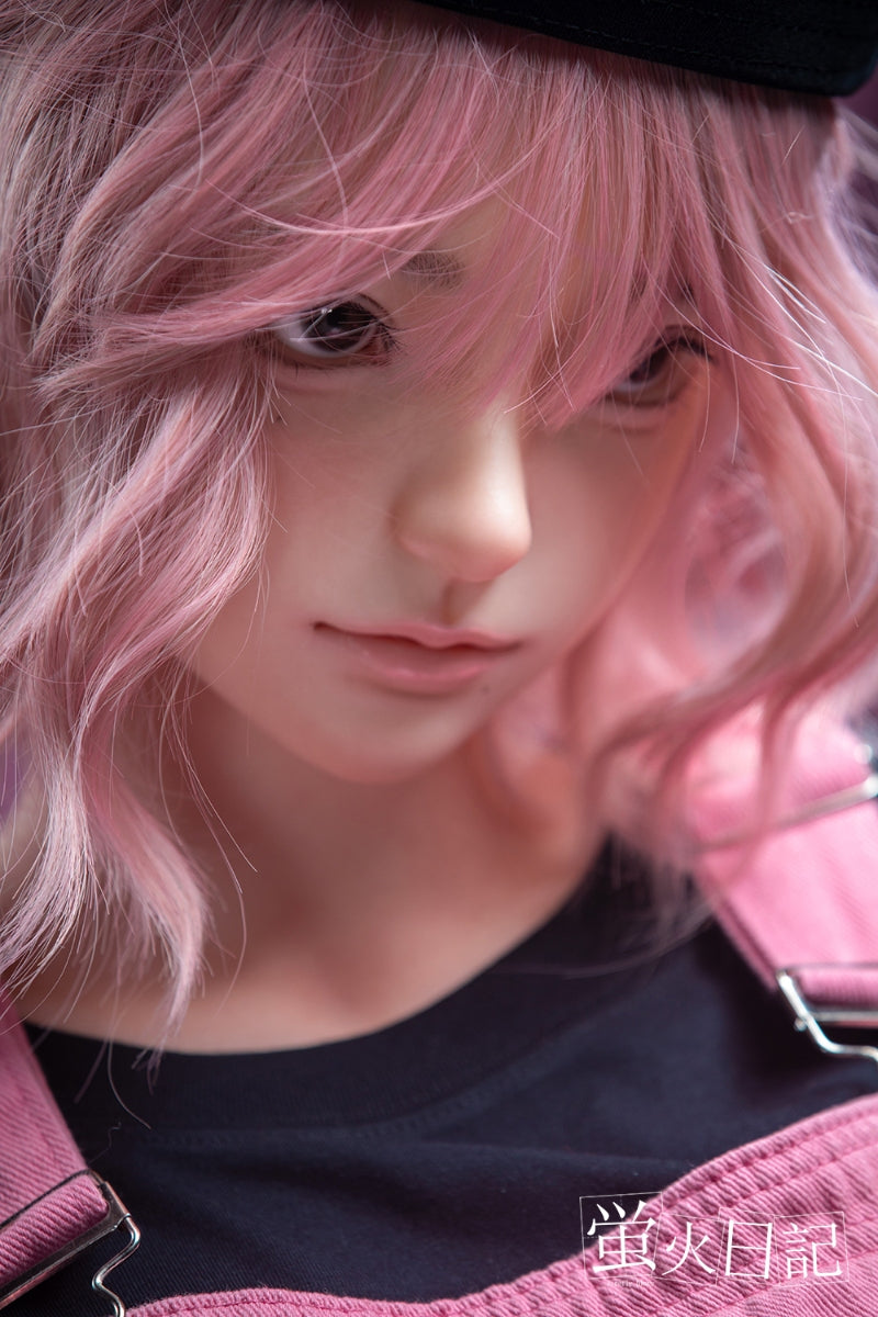 蛍火日記-菜々子 フルシリコン製 ぬいぐるみを抱えている ピンクの髪 可愛い女の子  ラブドール