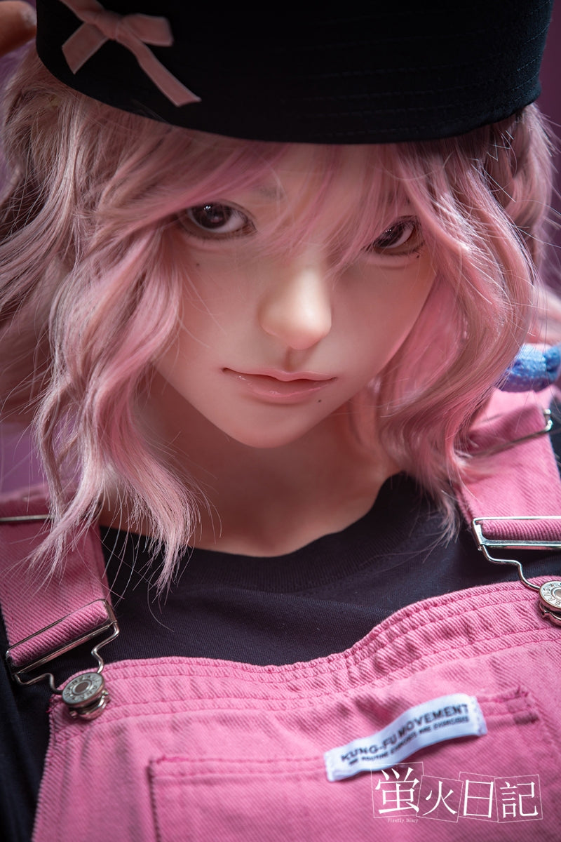 蛍火日記-菜々子 フルシリコン製 ぬいぐるみを抱えている ピンクの髪 可愛い女の子  ラブドール