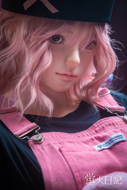 蛍火日記-菜々子 フルシリコン製 ぬいぐるみを抱えている ピンクの髪 可愛い女の子  ラブドール