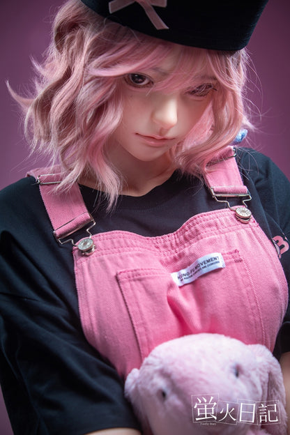 蛍火日記-菜々子 フルシリコン製 ぬいぐるみを抱えている ピンクの髪 可愛い女の子  ラブドール