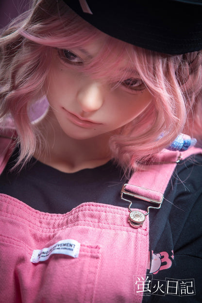 蛍火日記-菜々子 フルシリコン製 ぬいぐるみを抱えている ピンクの髪 可愛い女の子  ラブドール