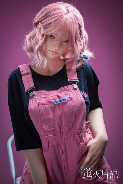 蛍火日記-菜々子 フルシリコン製 ぬいぐるみを抱えている ピンクの髪 可愛い女の子  ラブドール