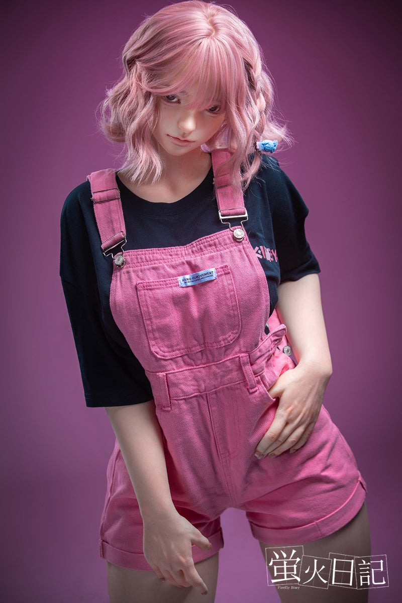 蛍火日記-菜々子 フルシリコン製 ぬいぐるみを抱えている ピンクの髪 可愛い女の子  ラブドール