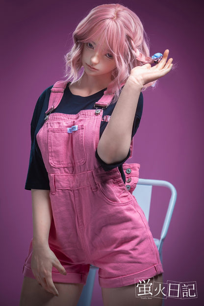 蛍火日記-菜々子 フルシリコン製 ぬいぐるみを抱えている ピンクの髪 可愛い女の子  ラブドール