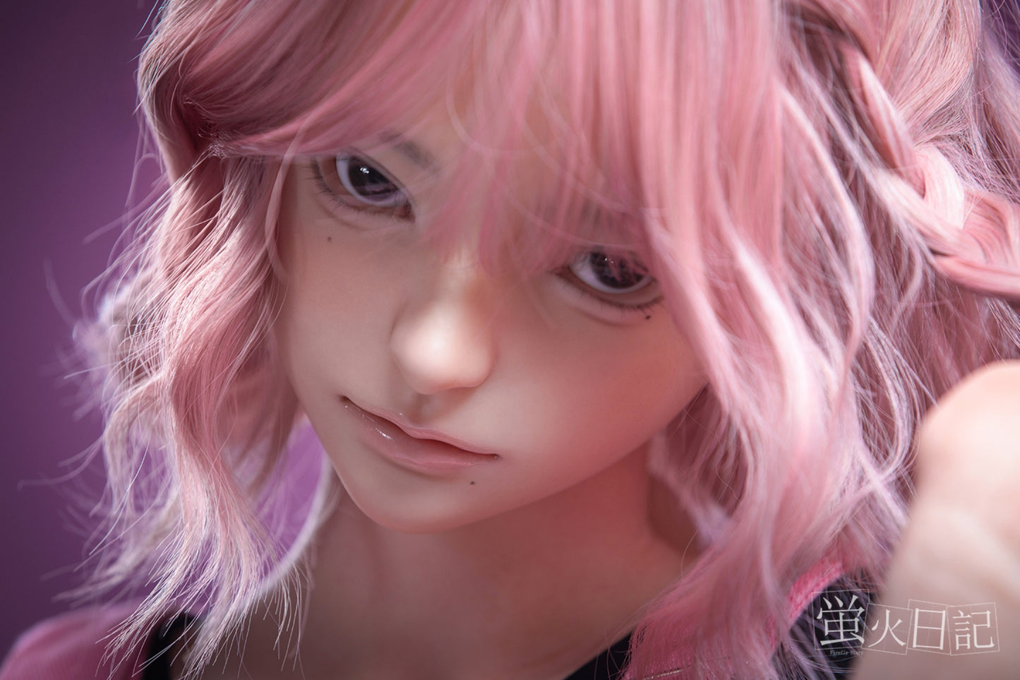 蛍火日記-菜々子 フルシリコン製 ぬいぐるみを抱えている ピンクの髪 可愛い女の子  ラブドール