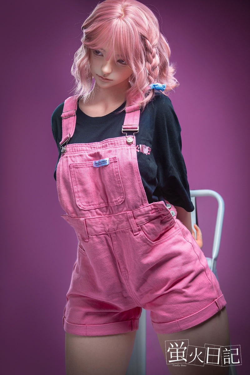 蛍火日記-菜々子 フルシリコン製 ぬいぐるみを抱えている ピンクの髪 可愛い女の子  ラブドール