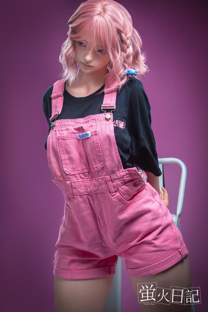 蛍火日記-菜々子 フルシリコン製 ぬいぐるみを抱えている ピンクの髪 可愛い女の子  ラブドール