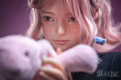 蛍火日記-菜々子 フルシリコン製 ぬいぐるみを抱えている ピンクの髪 可愛い女の子  ラブドール